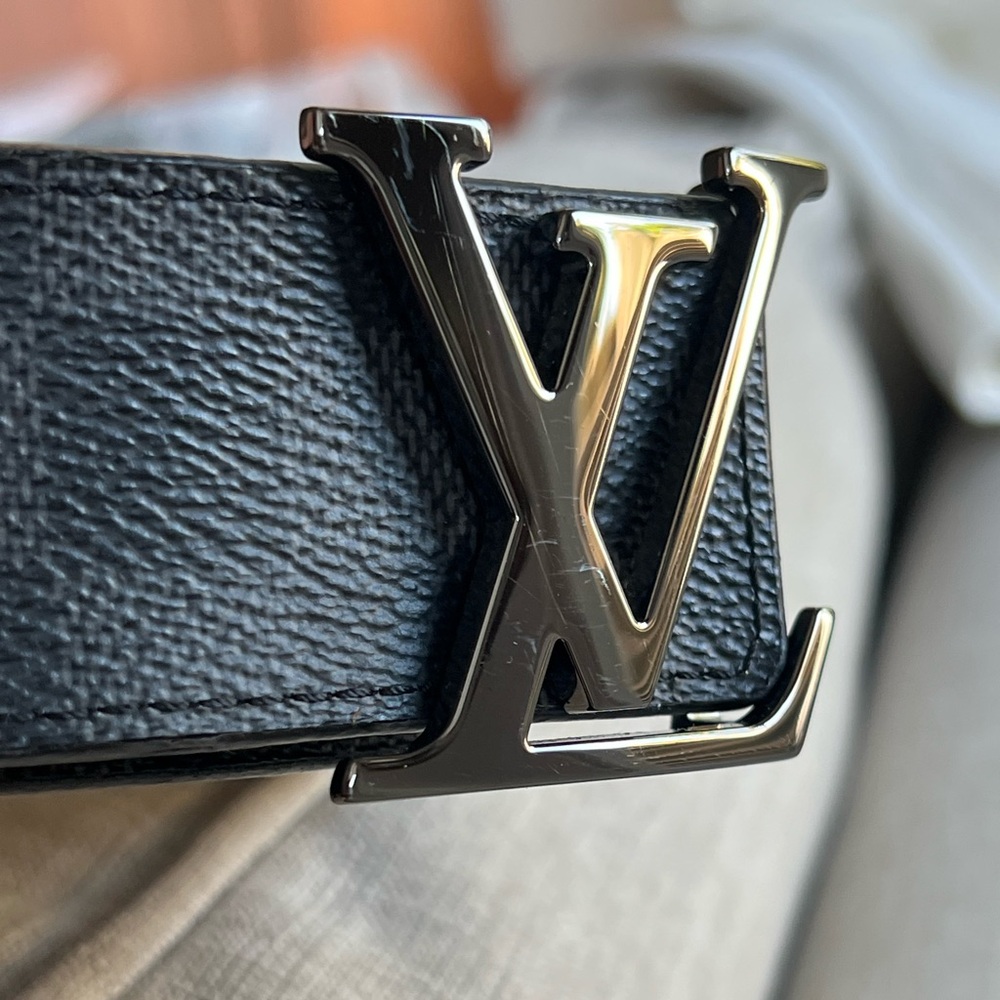 ❌𝐒𝐎𝐋𝐃onVestiaireCollective❌LOUIS VUITTON Graphite Damier belt - Picture 6 of 12
